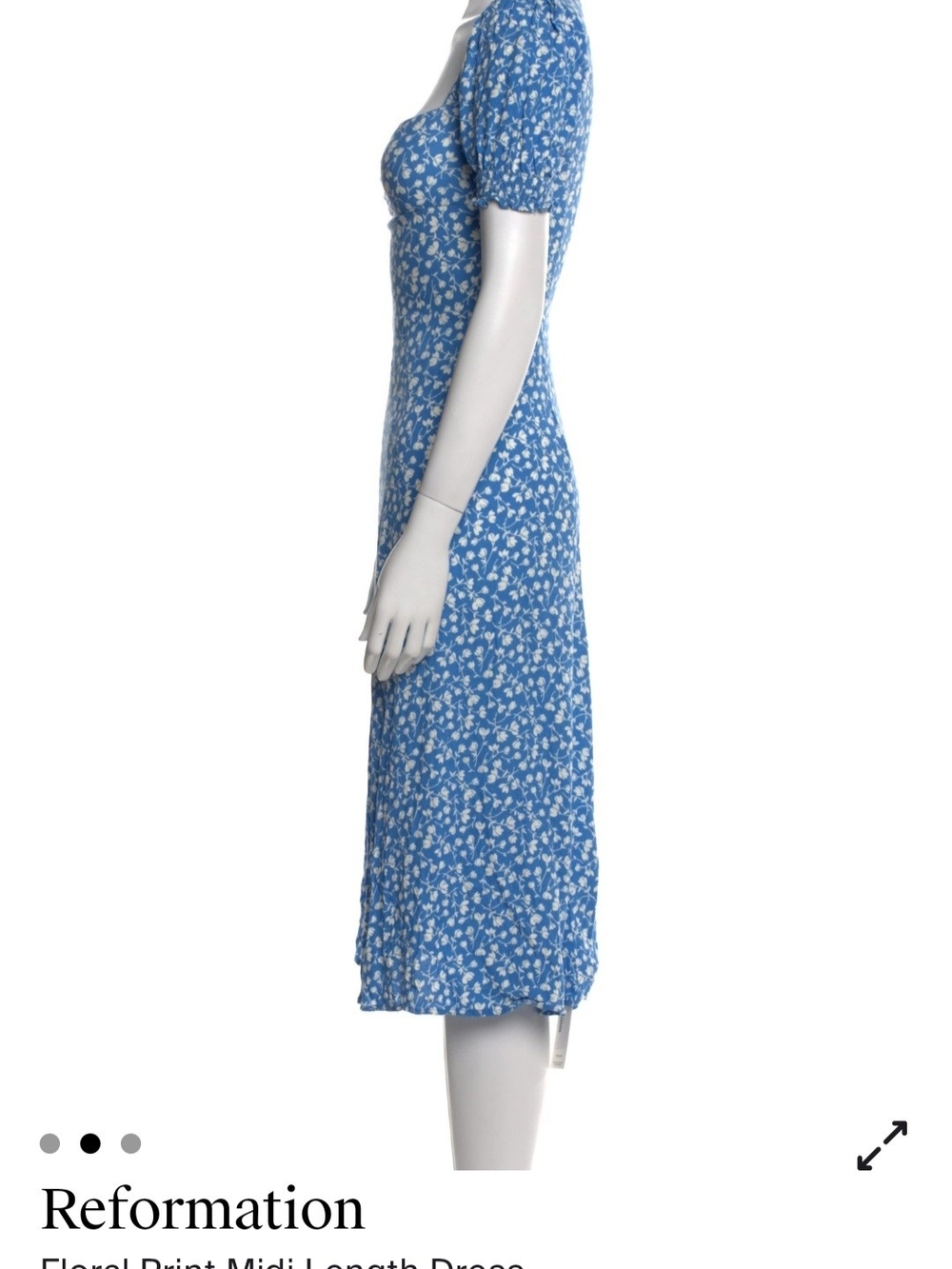 Reformation Blue and White Floral Midi Dress - Picture 2 of 5